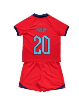 Billige England Phil Foden #20 Bortedraktsett Barn VM 2022 Kortermet (+ Korte bukser)